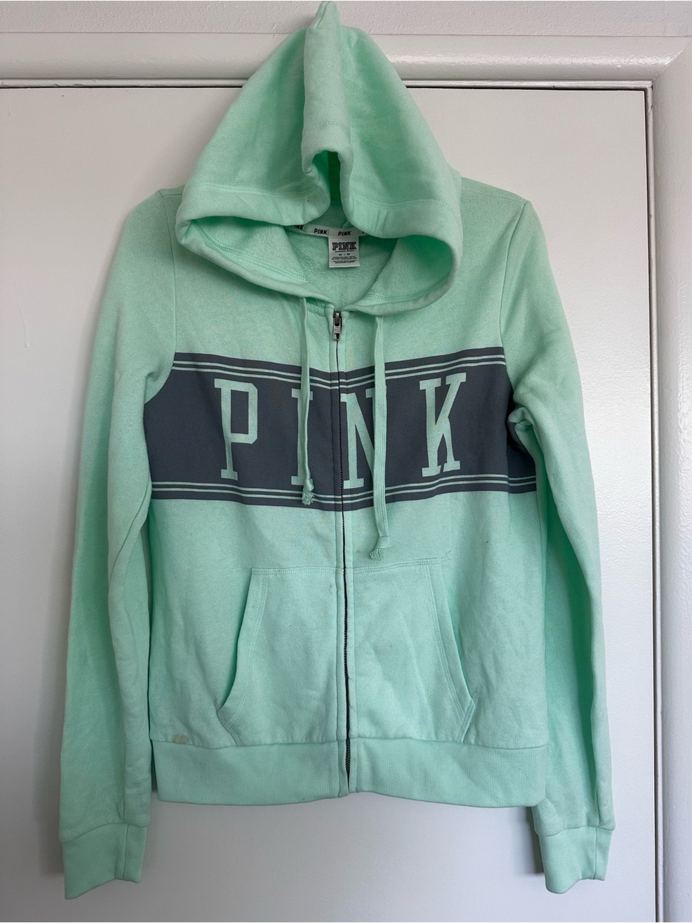 Victoria's Secret PINK Mint Green Zip-Up Hoodie